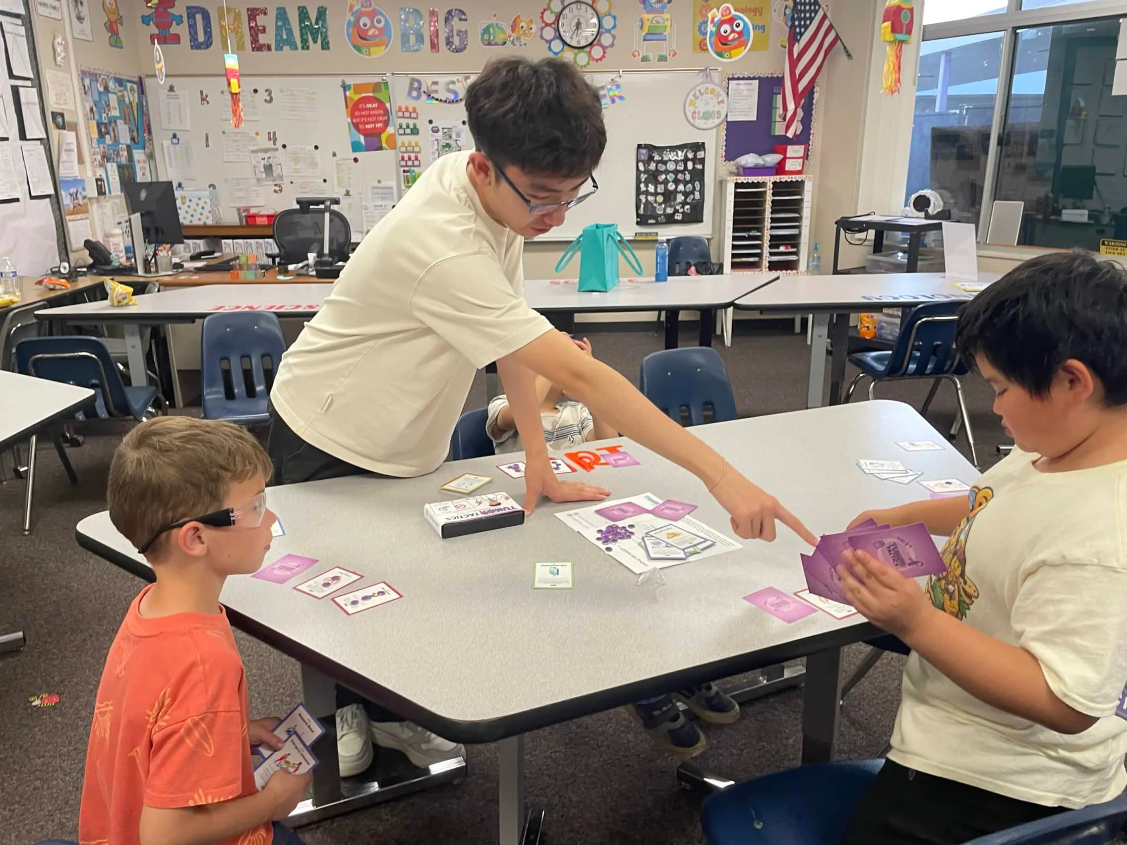 Students engaging with the game