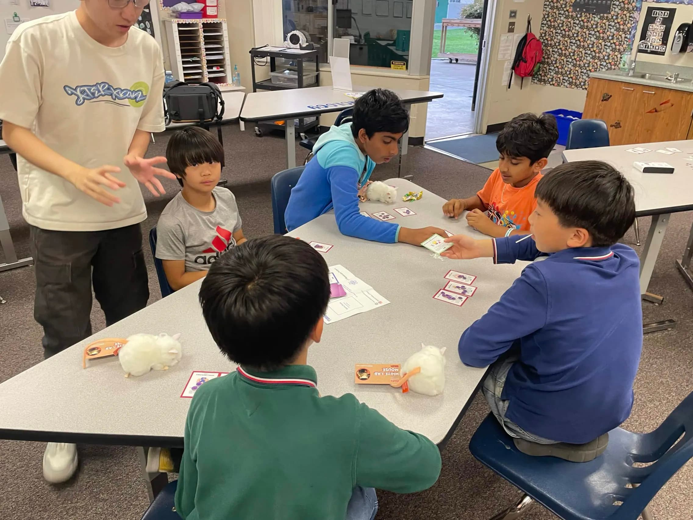 Students discussing the game